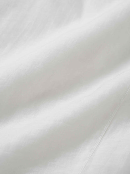 High V Neck Blouse-White