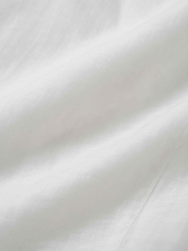 High V Neck Blouse-White