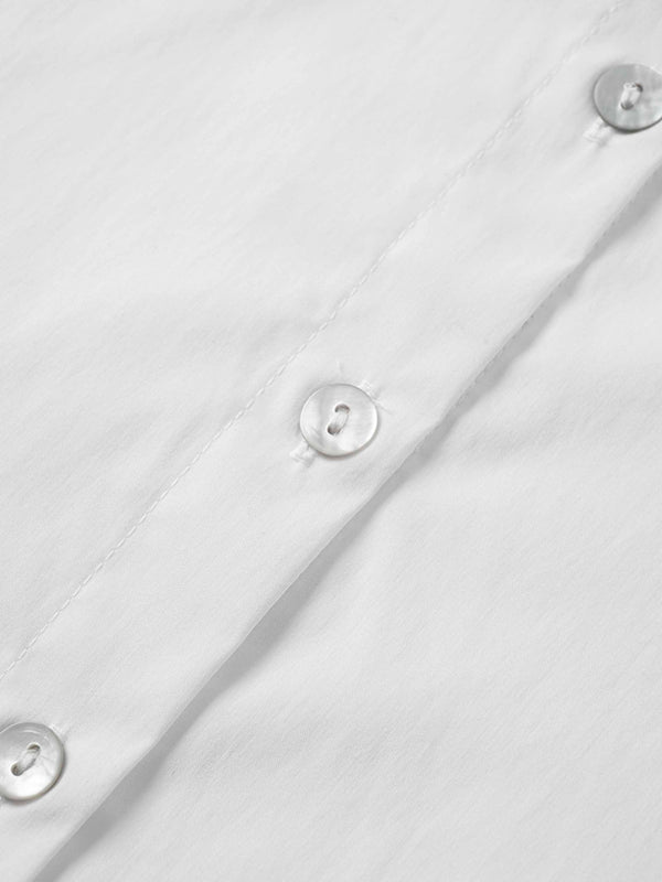 Cotton Button Down Blouse-White