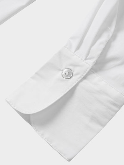 Cotton Button Down Blouse-White