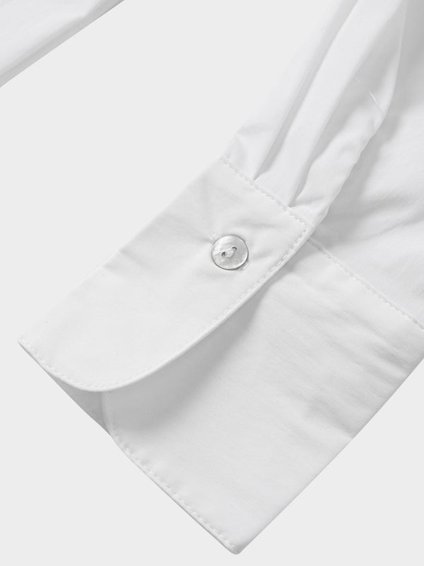 Cotton Button Down Blouse-White