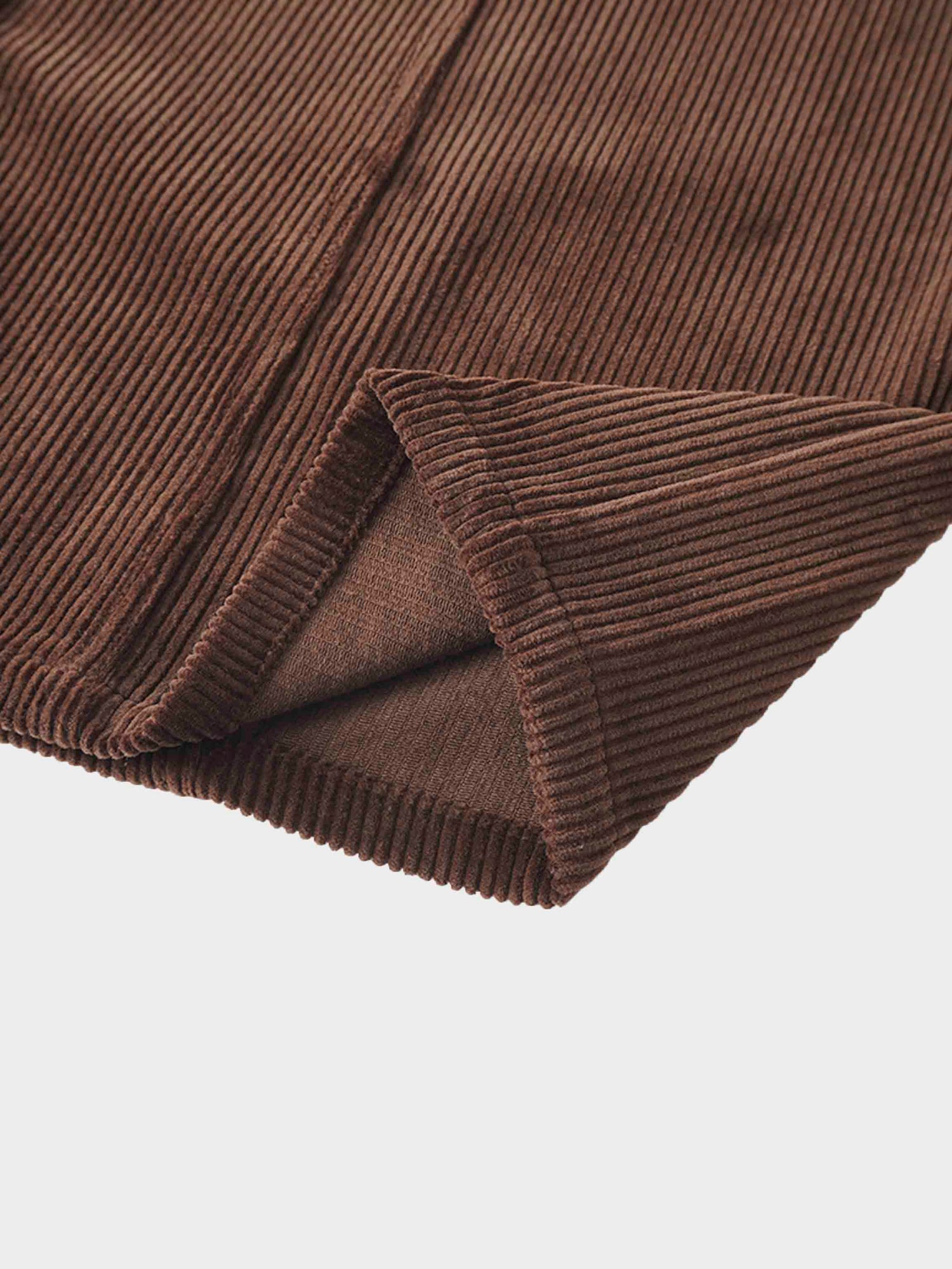 Button Down A-Line Corduroy Skirt-Dark Brown