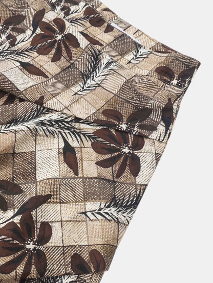Side Overlay Skirt - Brown Plaid