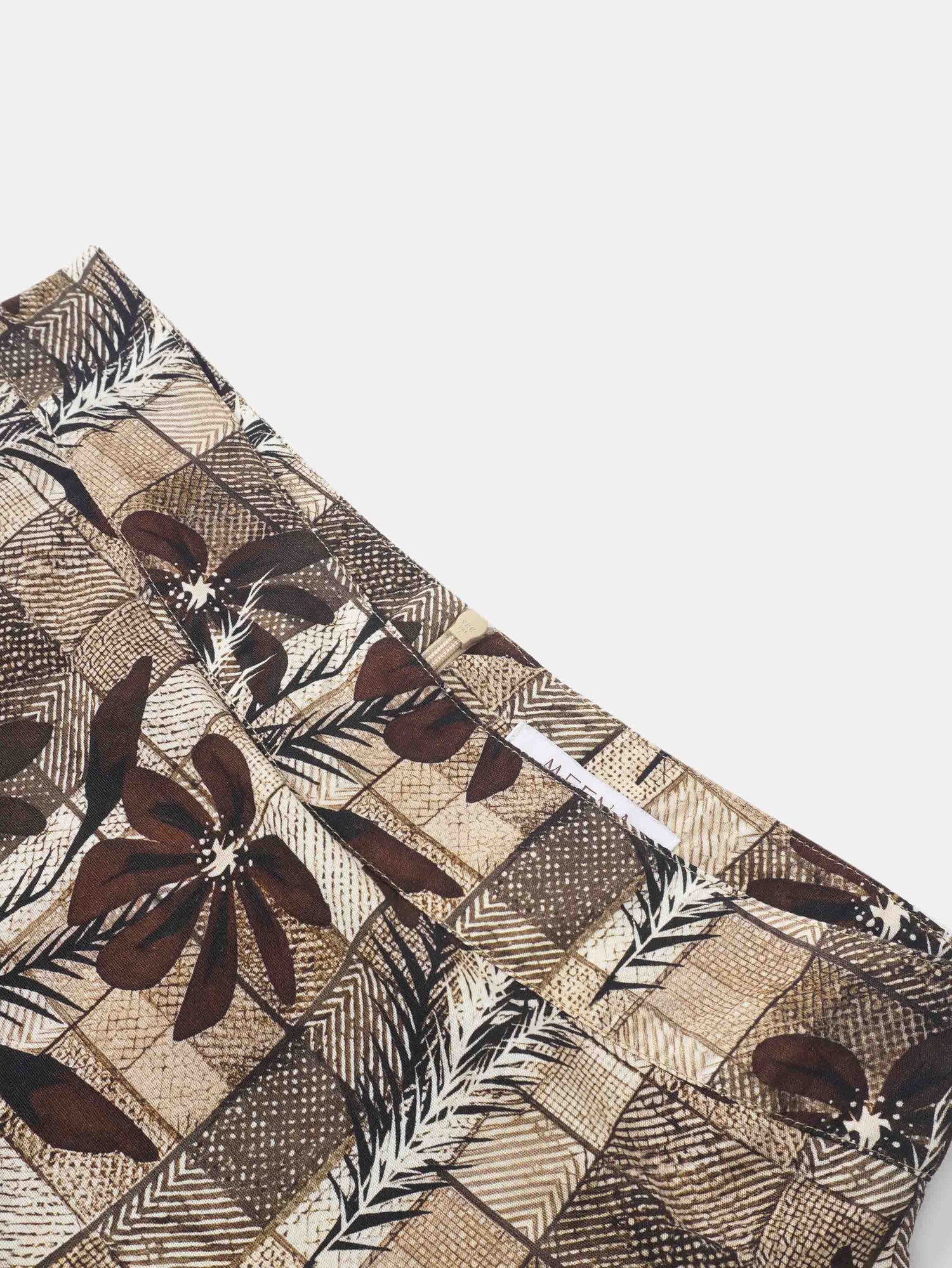 Side Overlay Skirt - Brown Plaid