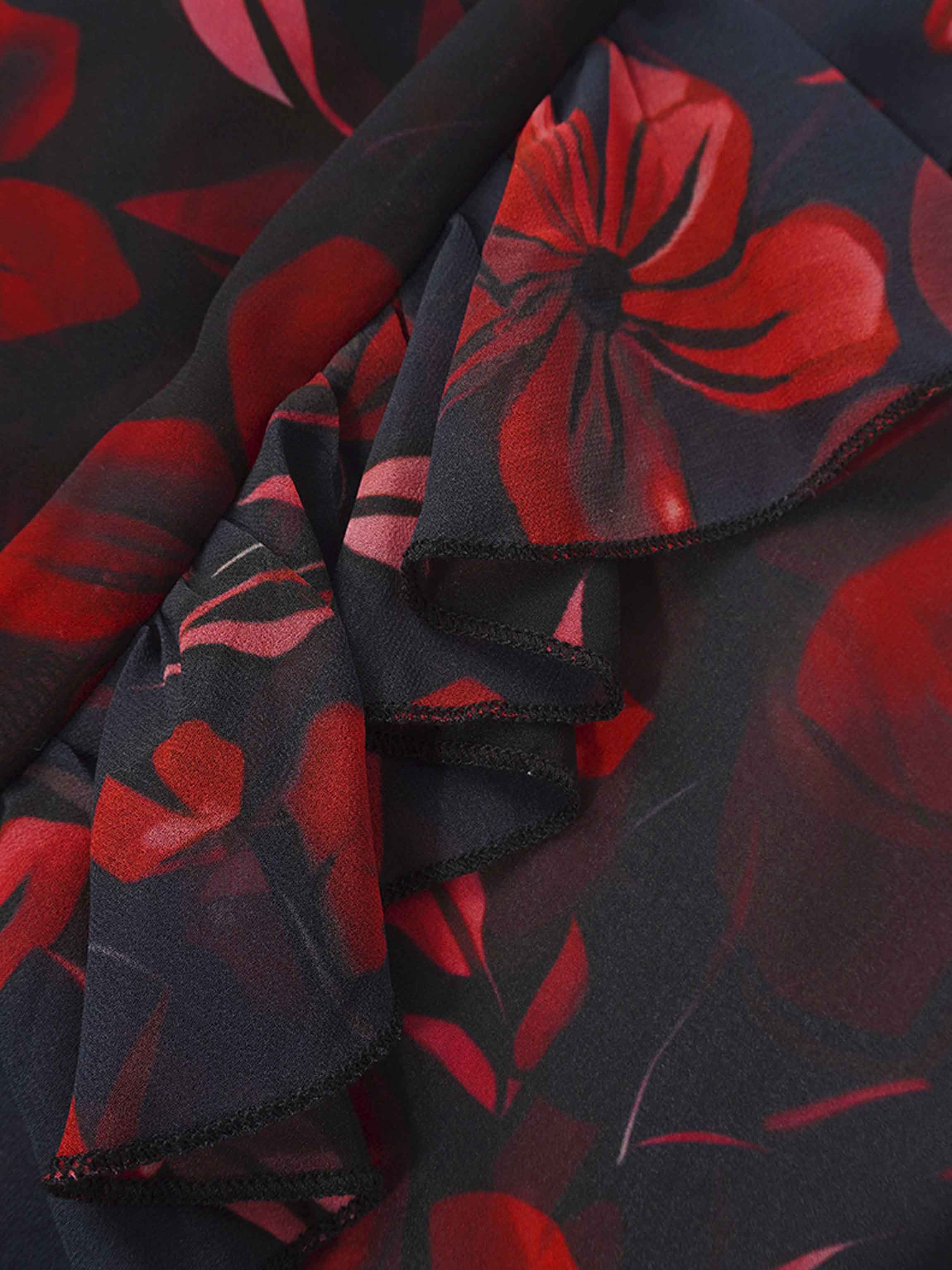 Asymmetrical Hem Dress-Spring Floral Bouquet