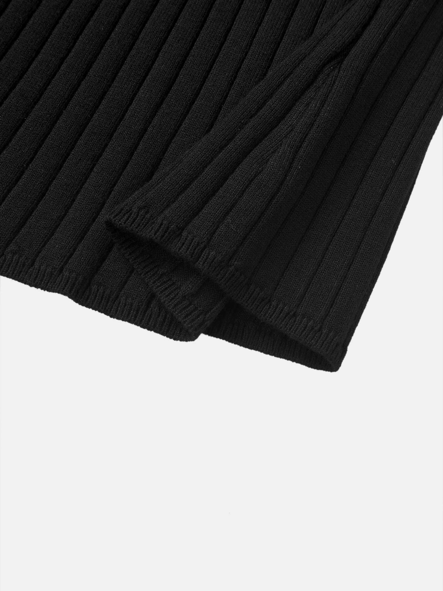 Ribbed Knit Maxi Skirt - Black