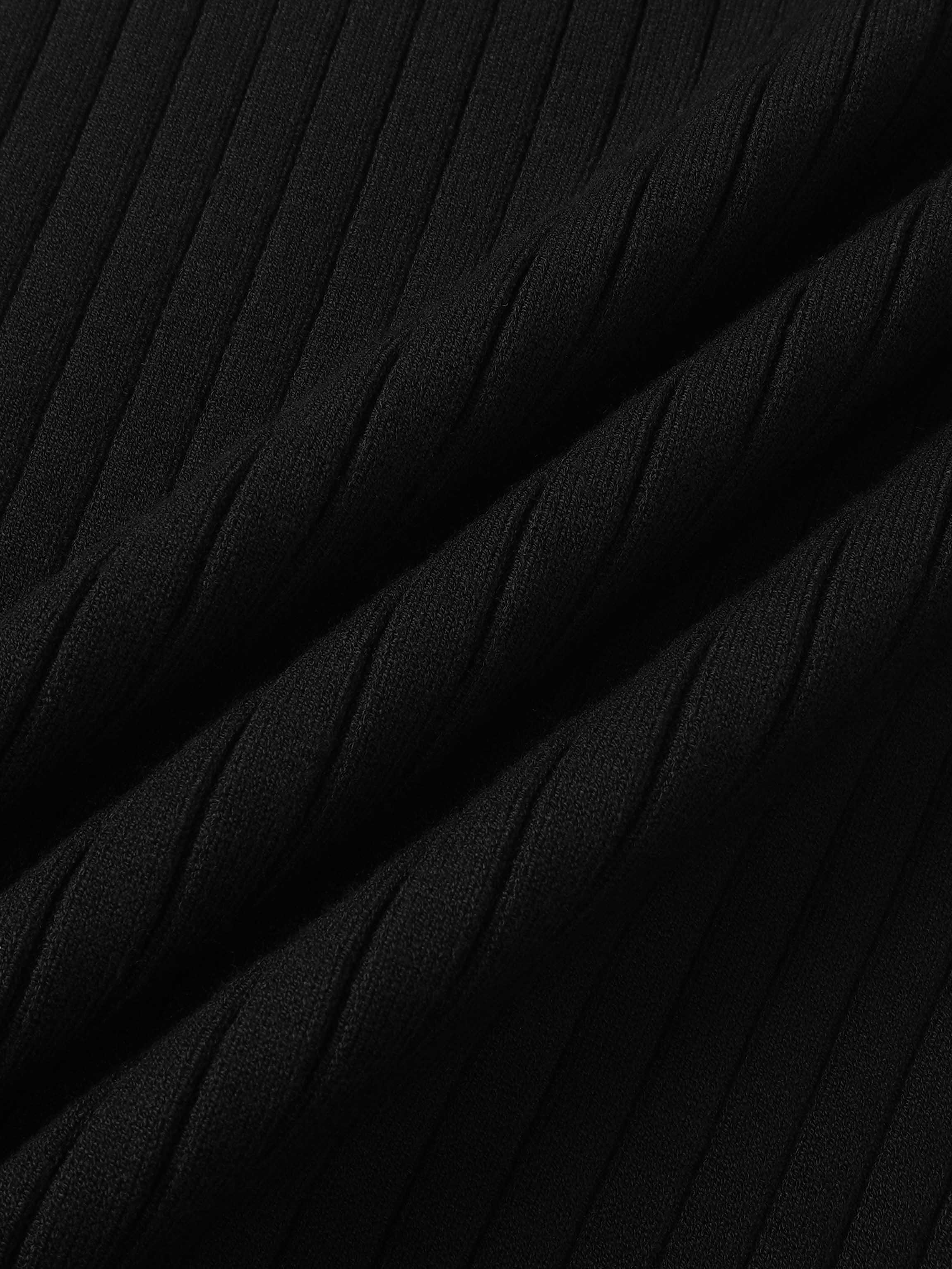 Ribbed Knit Maxi Skirt - Black