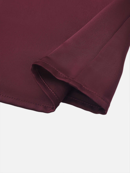 Center Ruffle Dress - Wine