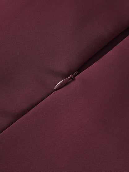 Center Ruffle Dress - Wine