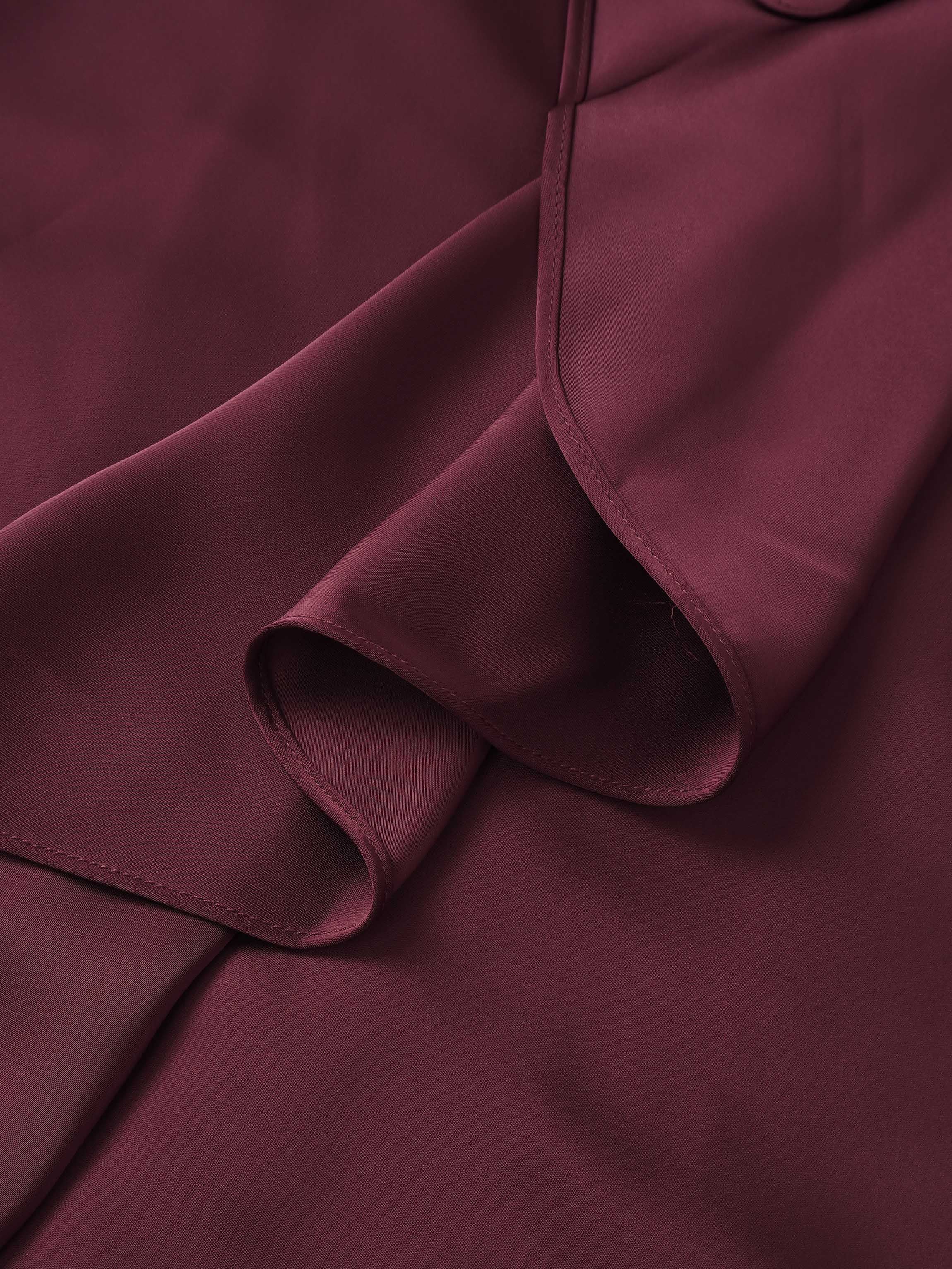 Center Ruffle Dress - Wine