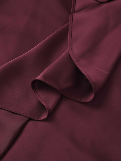 Center Ruffle Dress - Wine