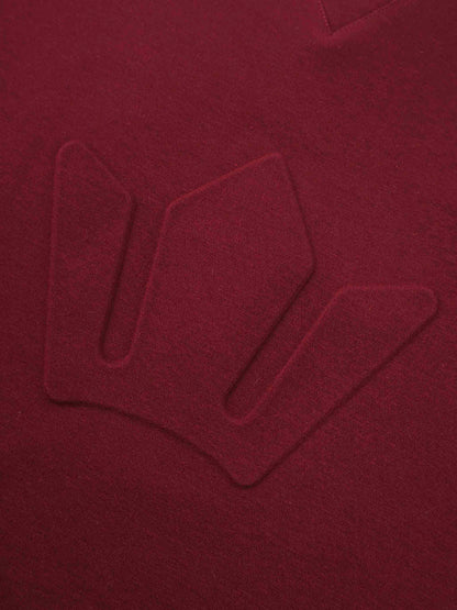 Embossed Crown Sweatshirt-Burgundy