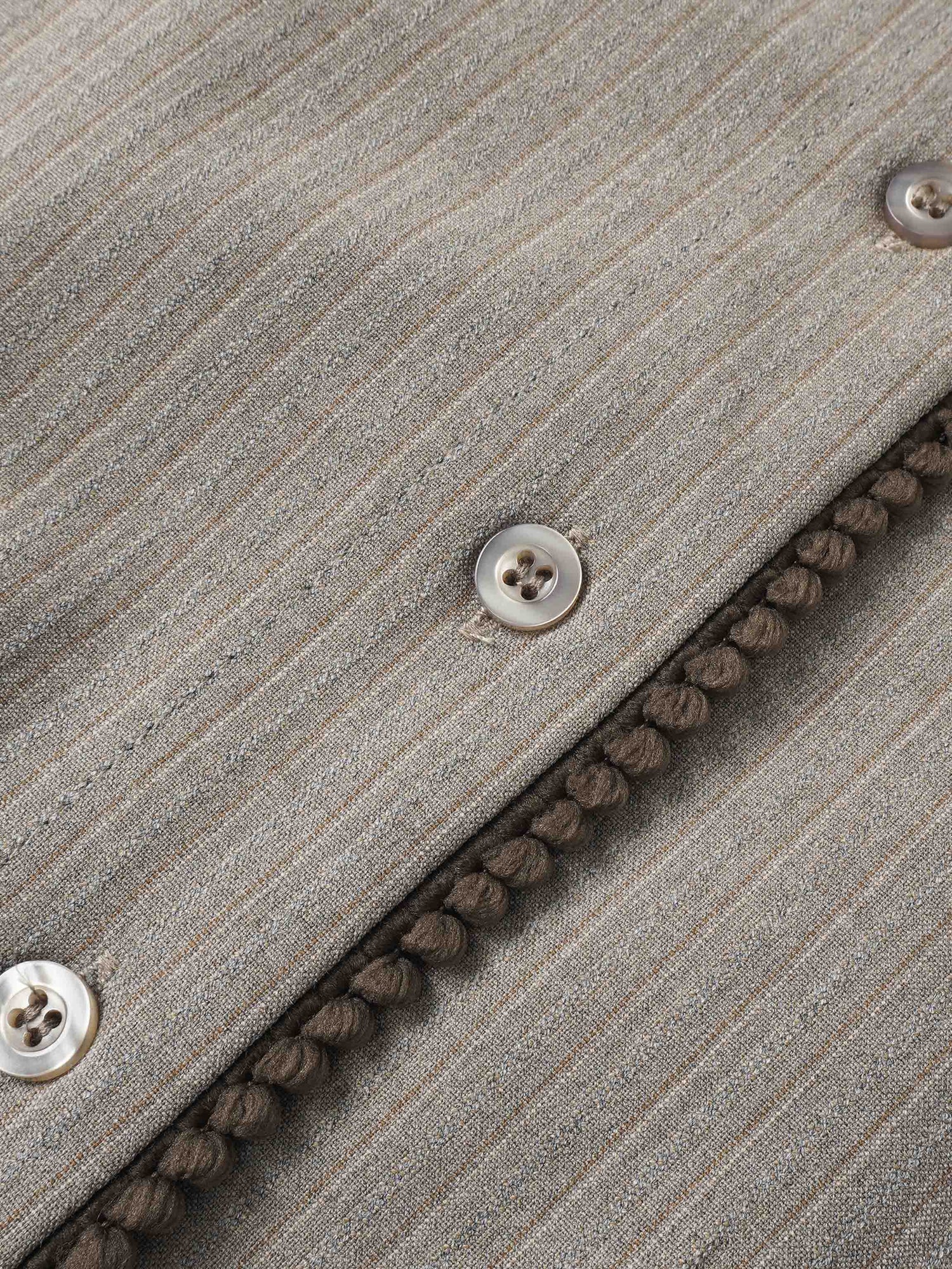 Wrap Shirtdress - Taupe Pinstripe