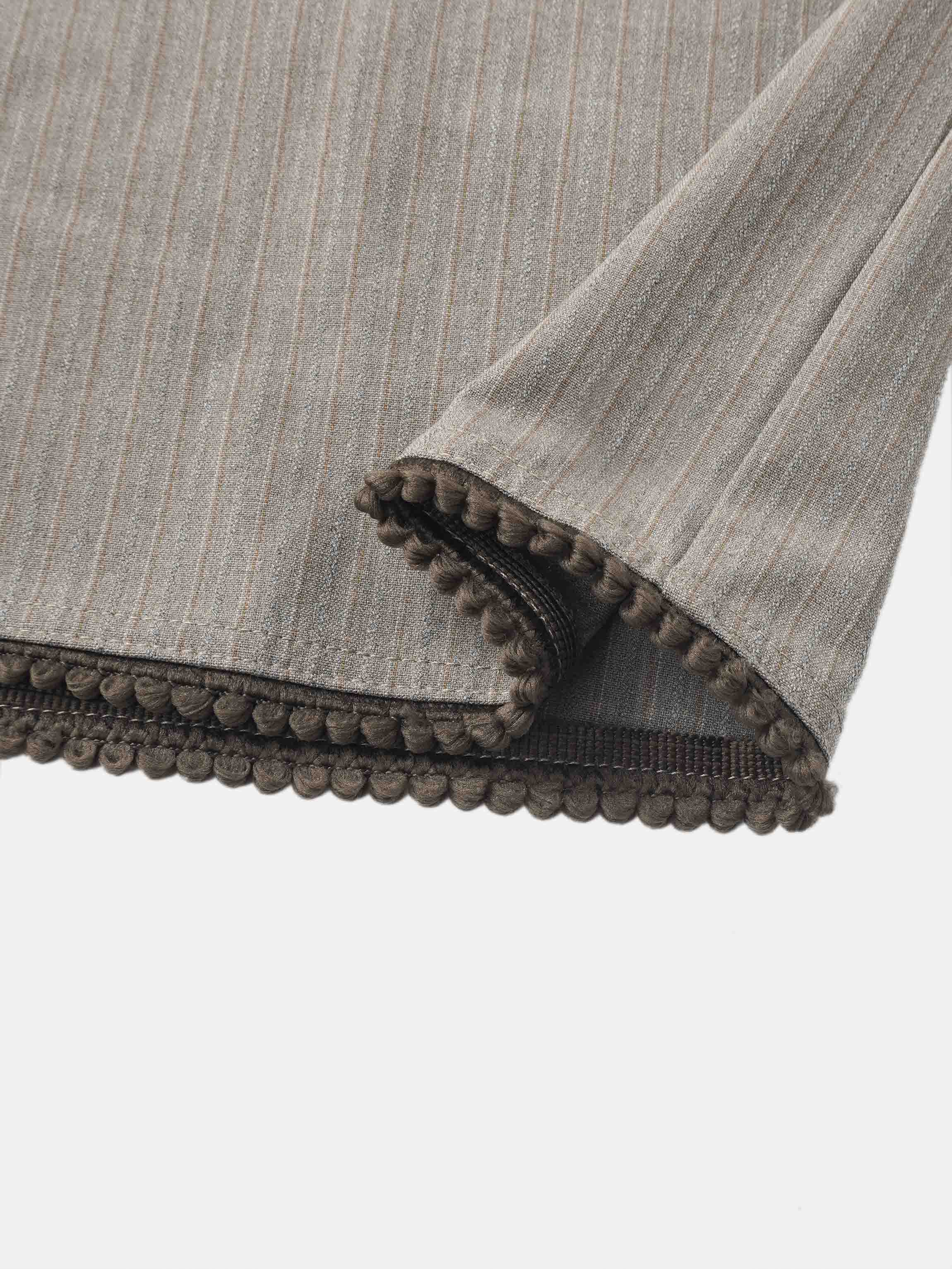 Wrap Shirtdress - Taupe Pinstripe