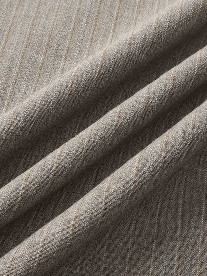 Wrap Shirtdress - Taupe Pinstripe