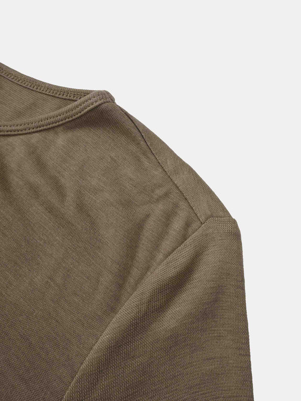 Bottom Crossover Knit Top - Tan