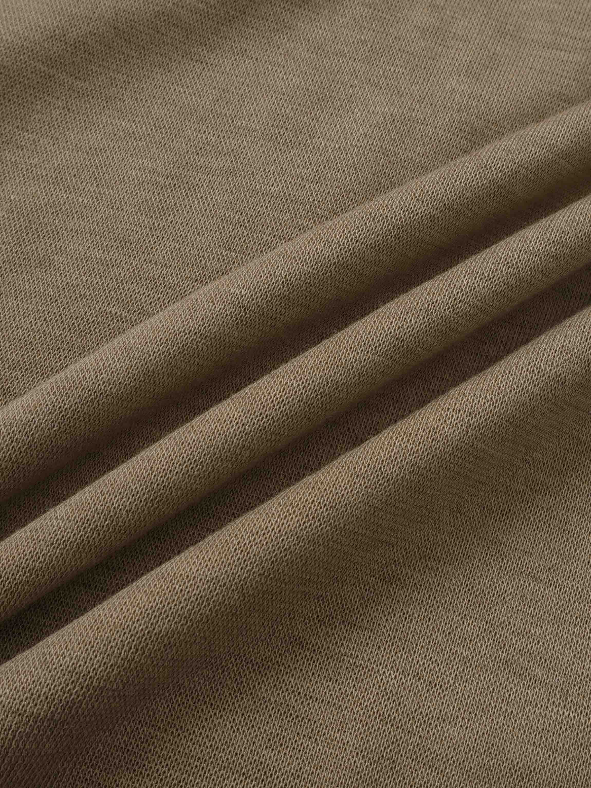 Bottom Crossover Knit Top - Tan