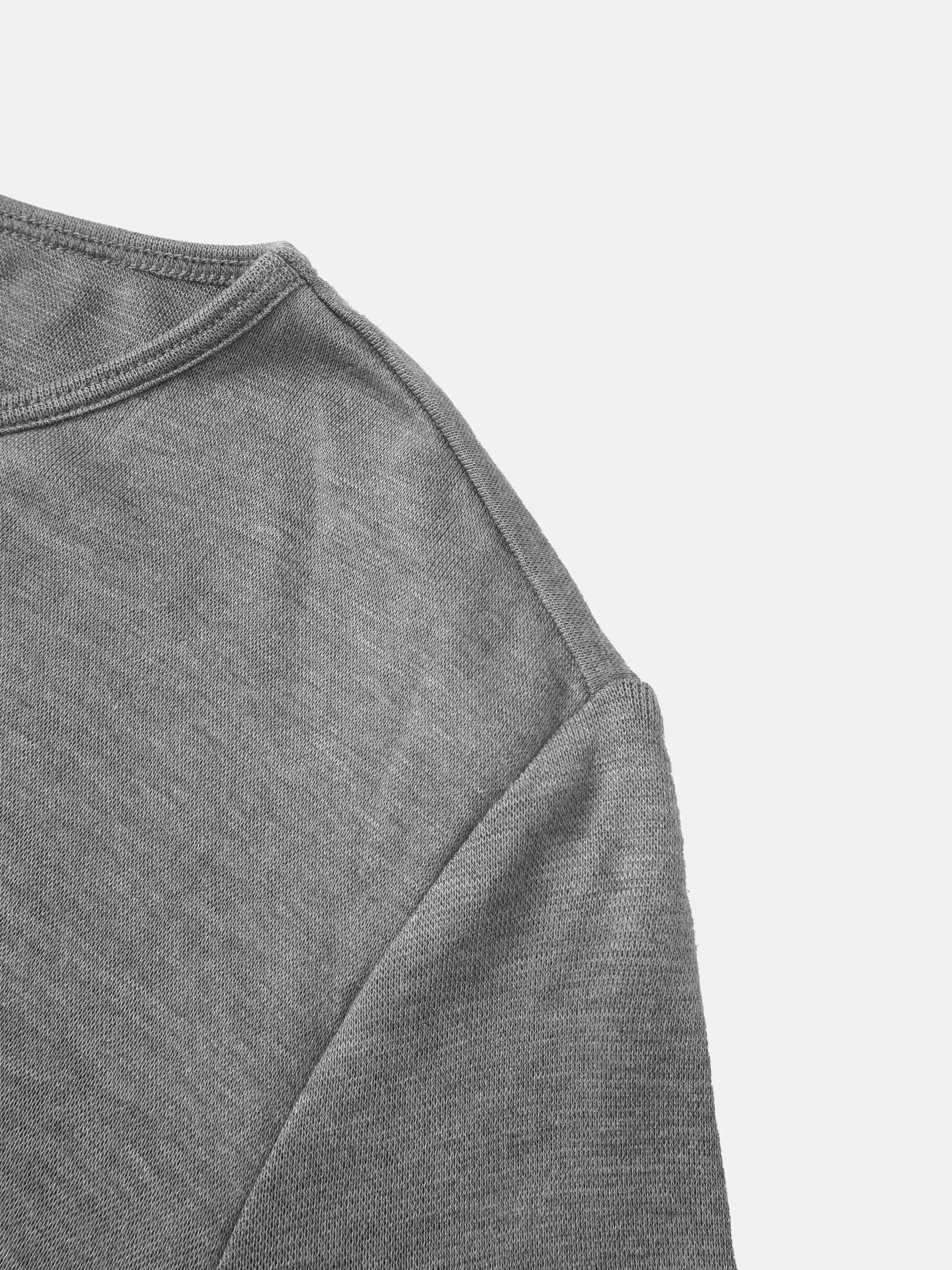 Bottom Crossover Knit Top - Grey