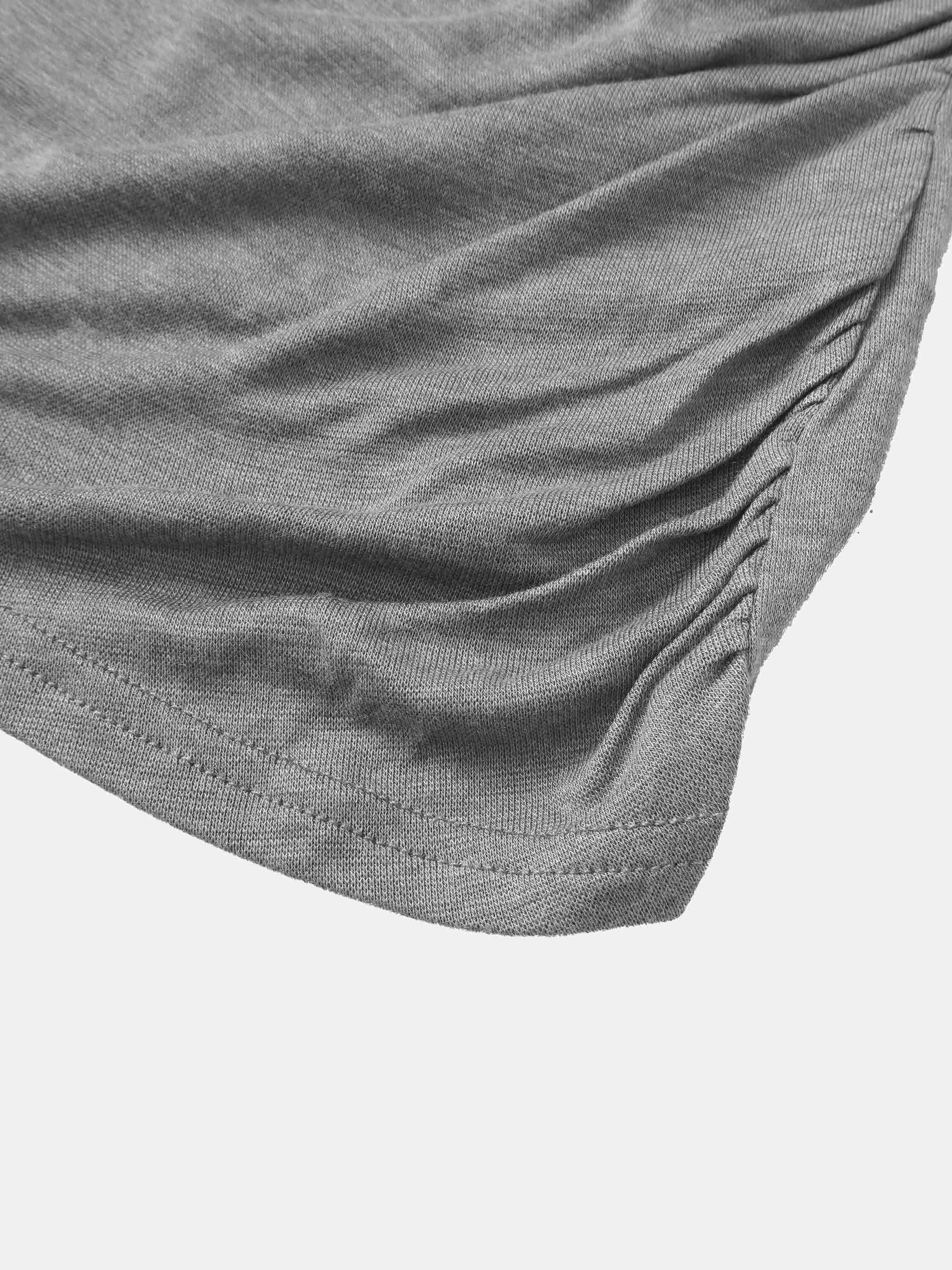 Bottom Crossover Knit Top - Grey