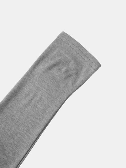 Bottom Crossover Knit Top - Grey