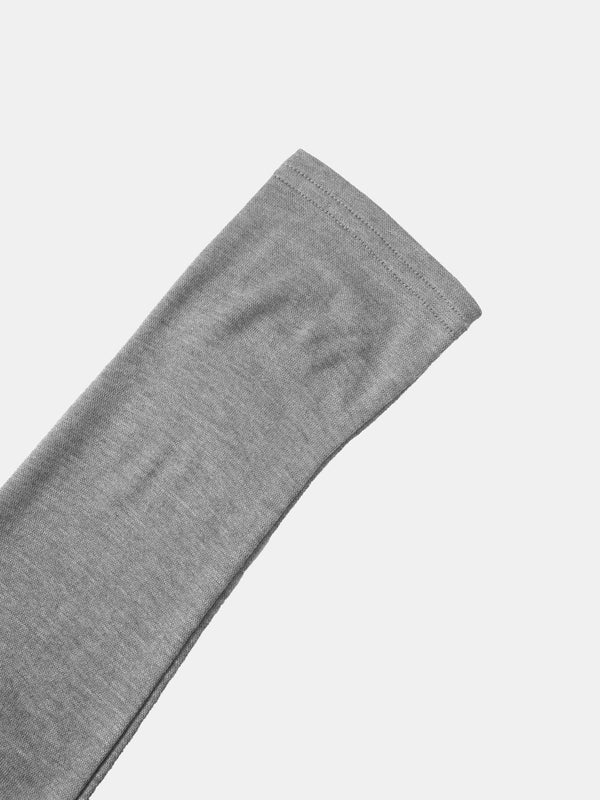 Bottom Crossover Knit Top - Grey