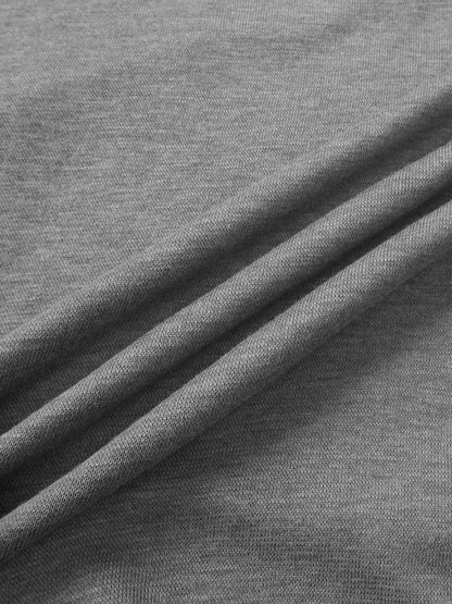 Bottom Crossover Knit Top - Grey