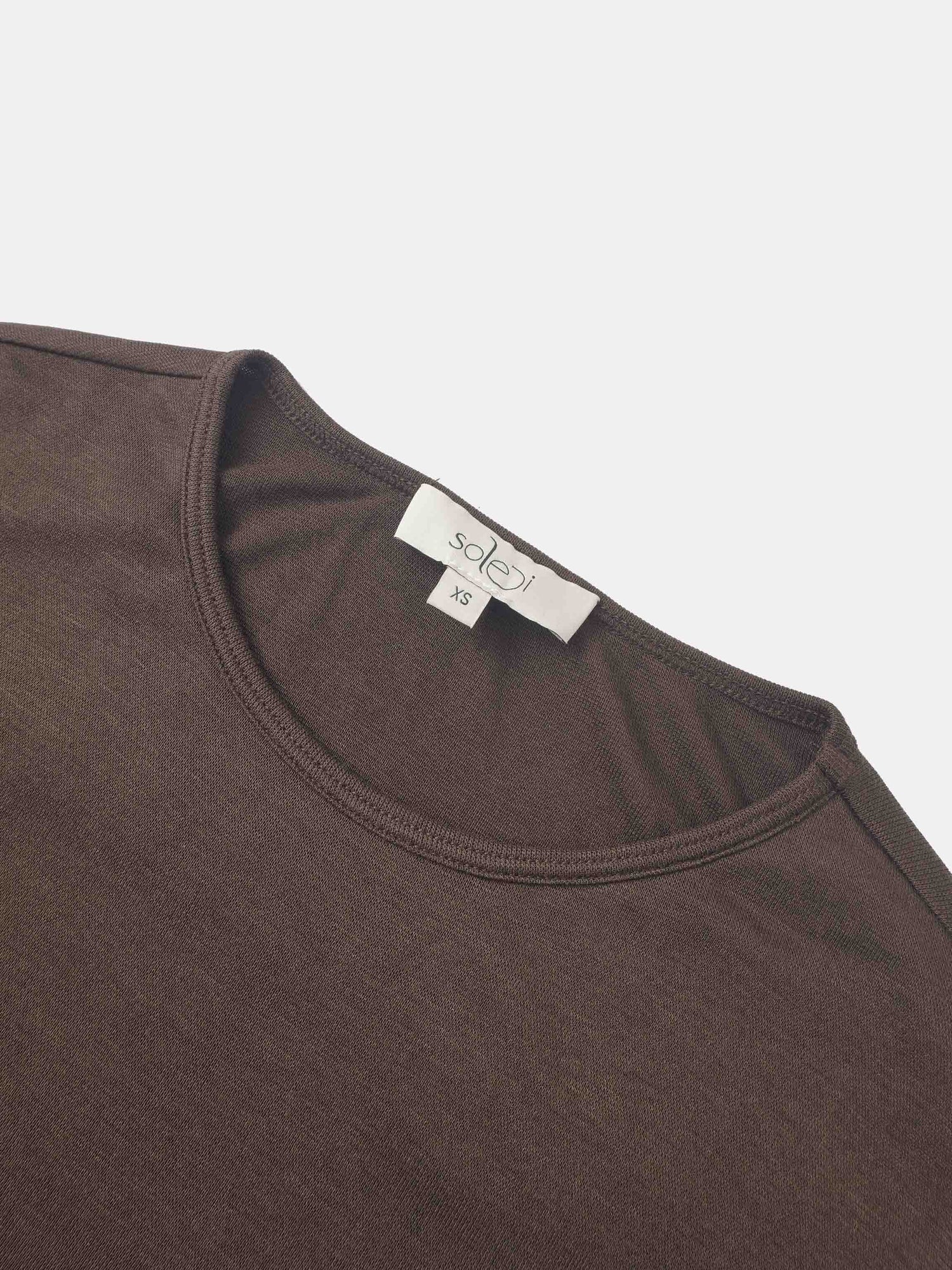 Bottom Crossover Knit Top - Brown