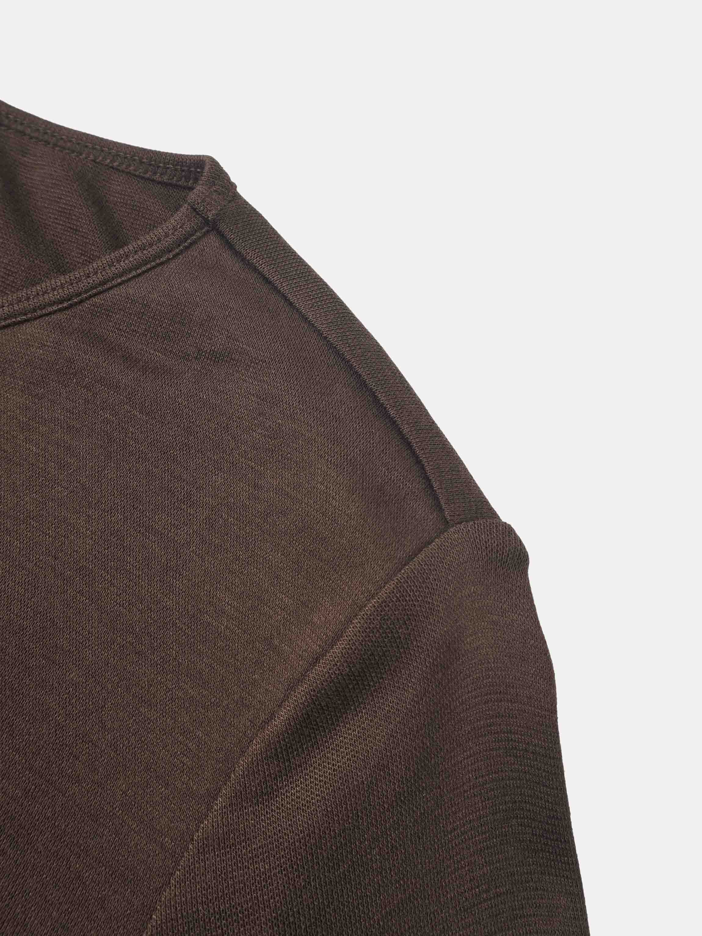 Bottom Crossover Knit Top - Brown