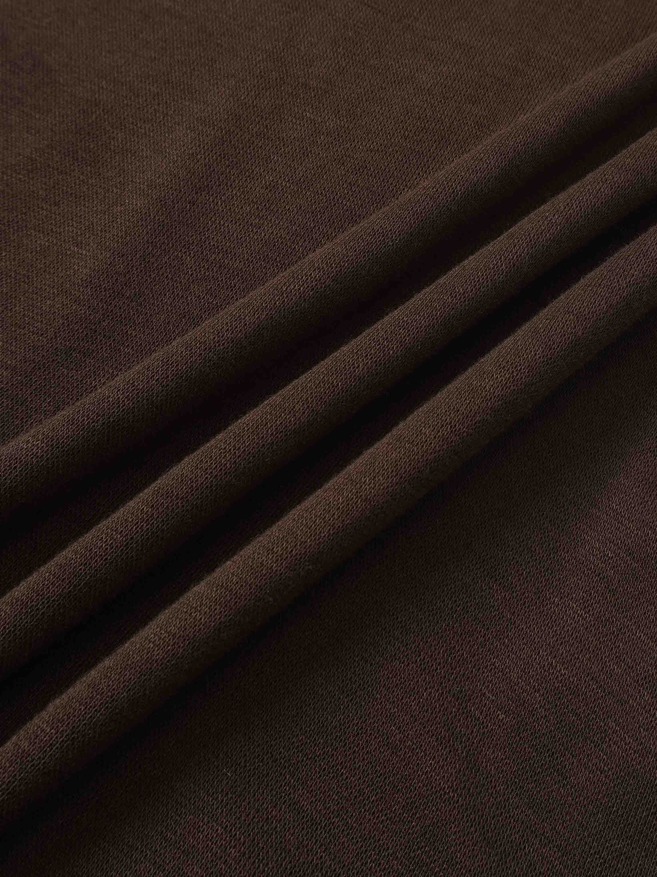 Bottom Crossover Knit Top - Brown