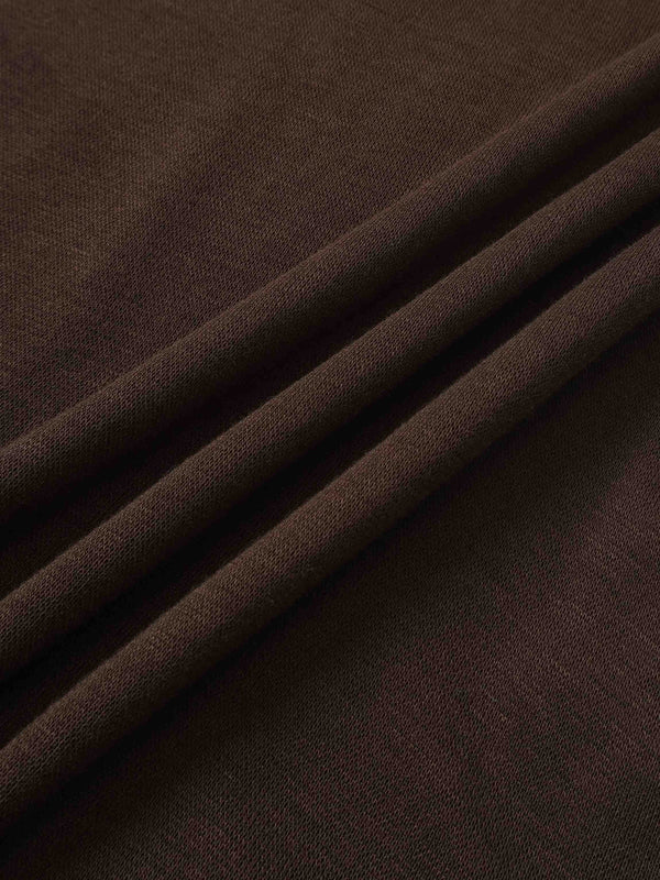 Bottom Crossover Knit Top - Brown