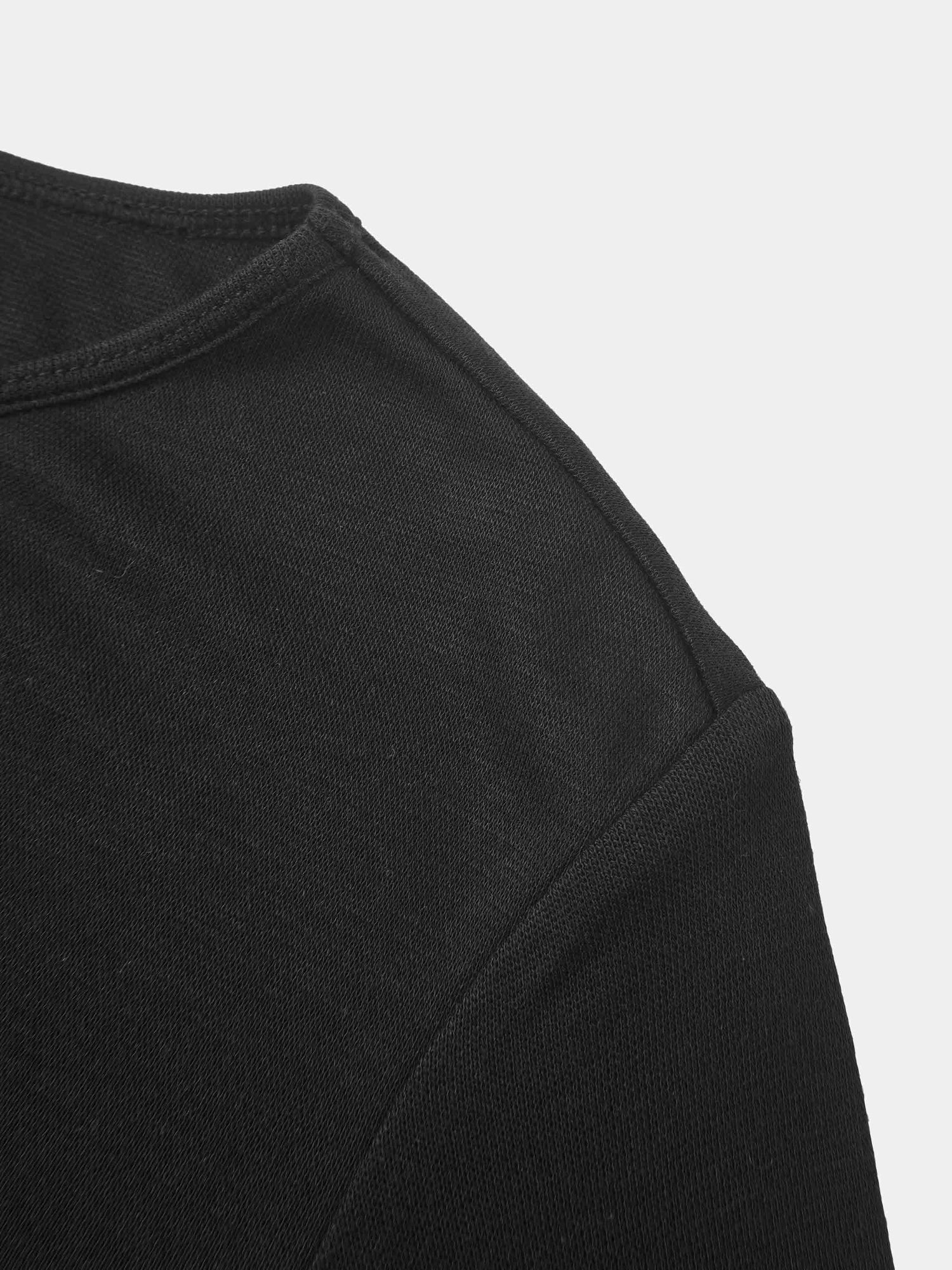 Bottom Crossover Knit Top -Black
