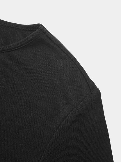 Bottom Crossover Knit Top -Black