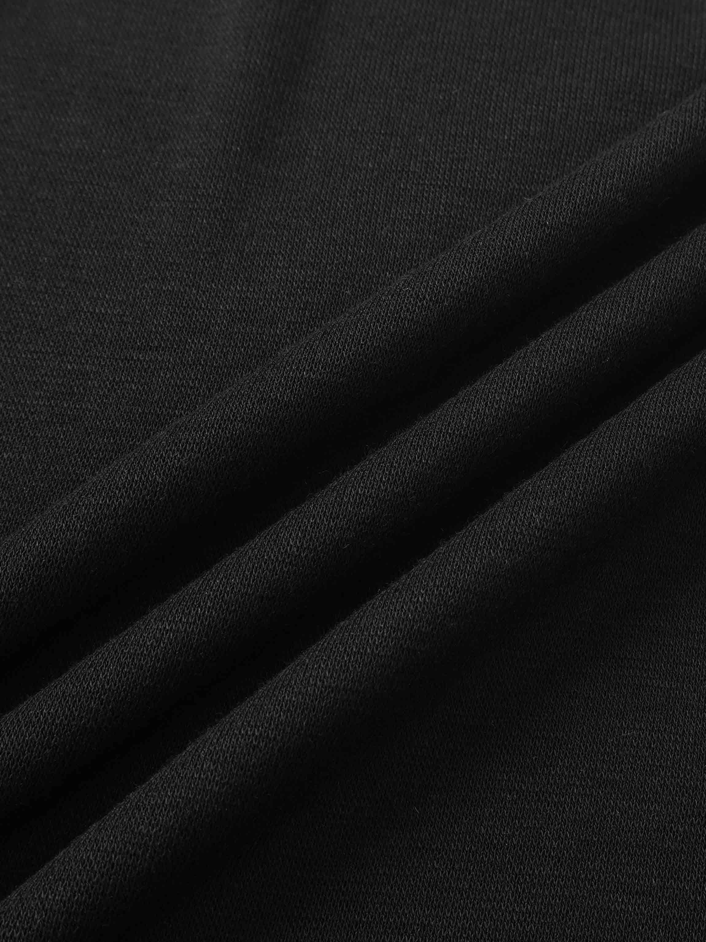 Bottom Crossover Knit Top -Black