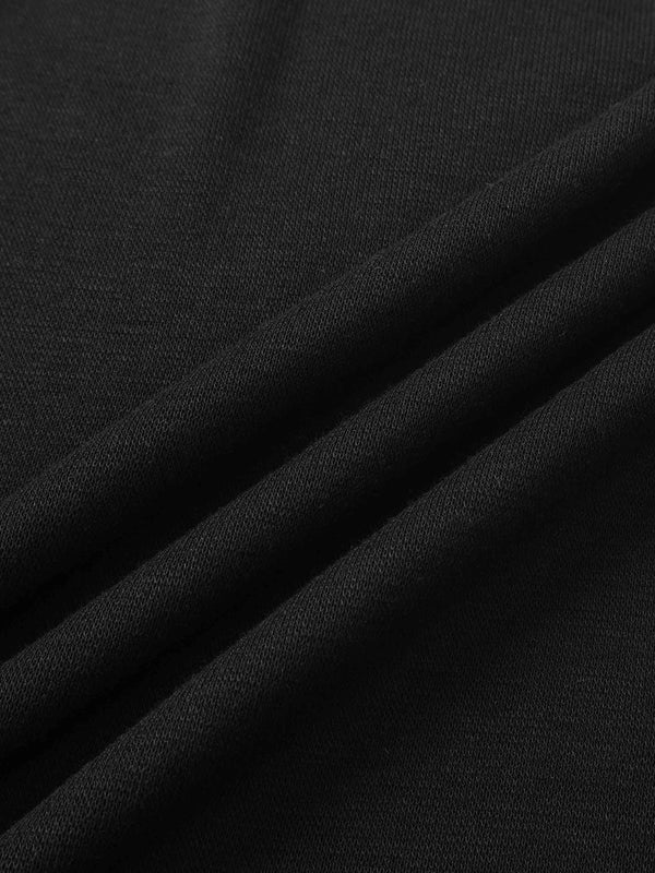 Bottom Crossover Knit Top -Black