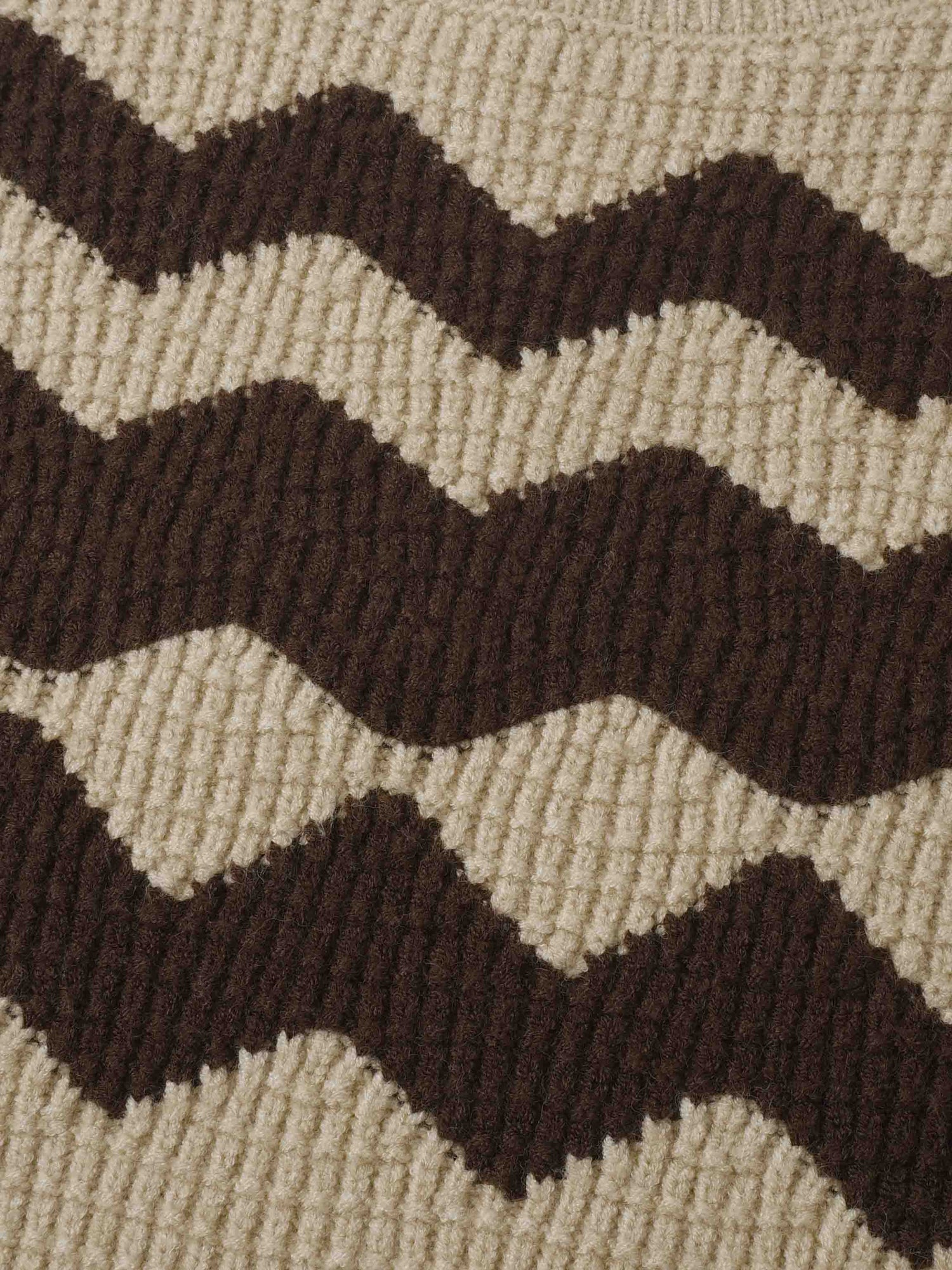 Waffle Designed Sweater - Tan/Brown