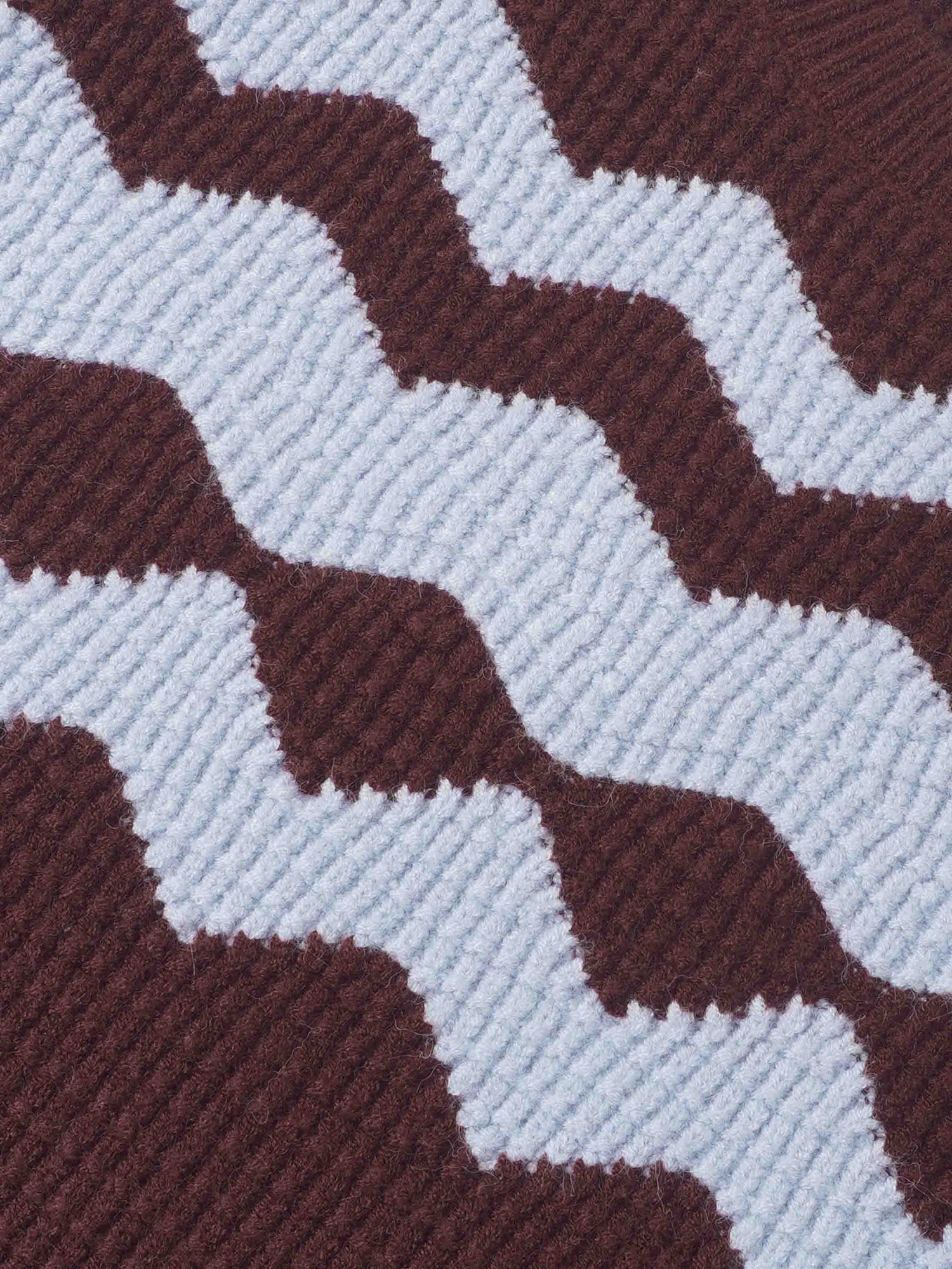 Waffle Designed Sweater - Burgundy/Light Blue