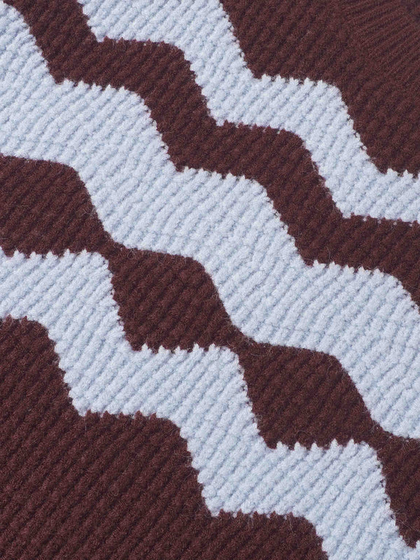 Waffle Designed Sweater - Burgundy/Light Blue