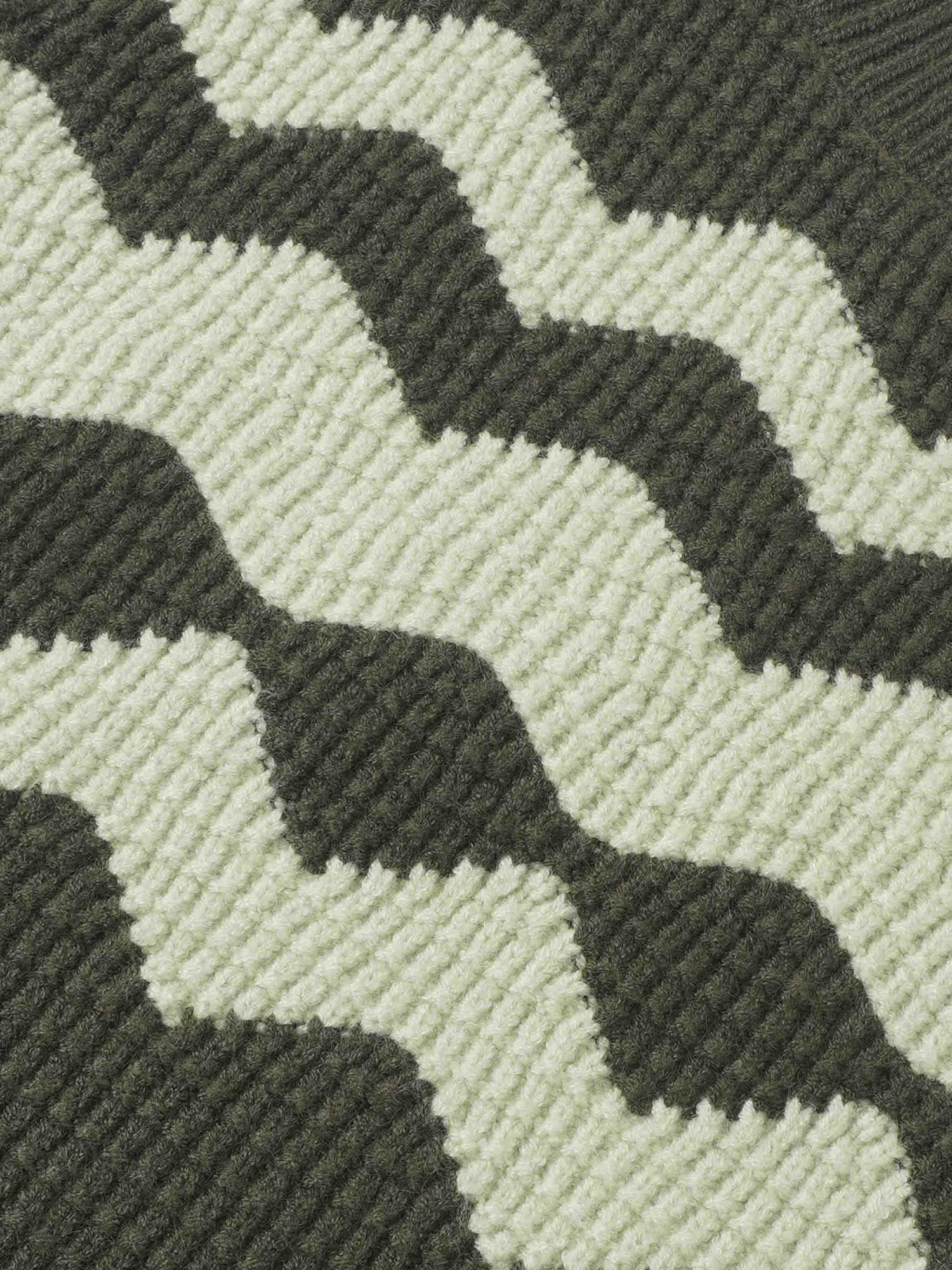 Waffle Designed Sweater - Dark Green/Light Green