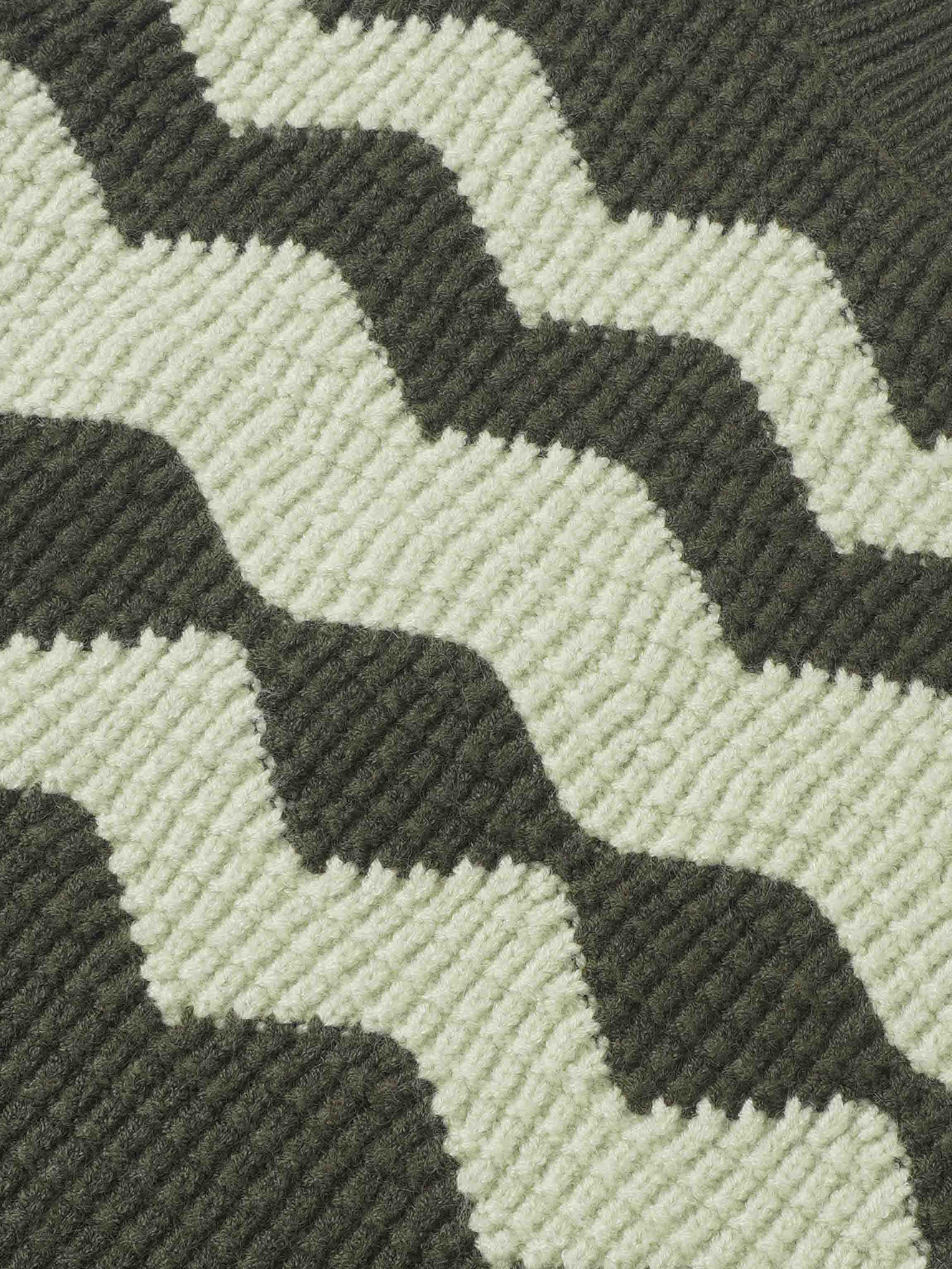 Waffle Designed Sweater - Dark Green/Light Green