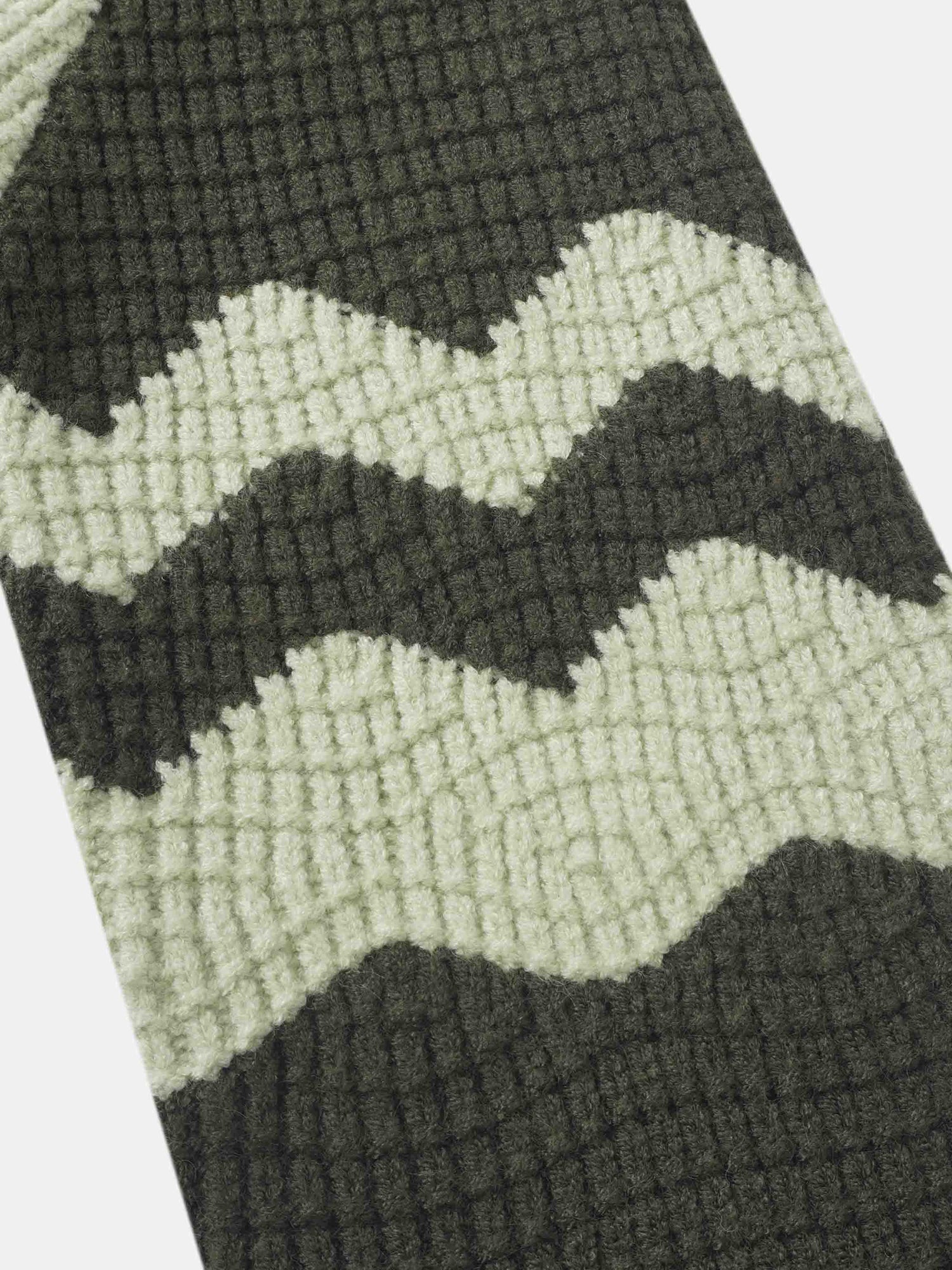 Waffle Designed Sweater - Dark Green/Light Green