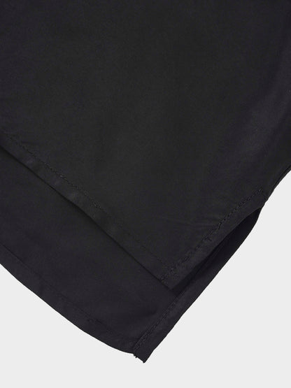 Dolman Sleeve Cupro Blouse-Black