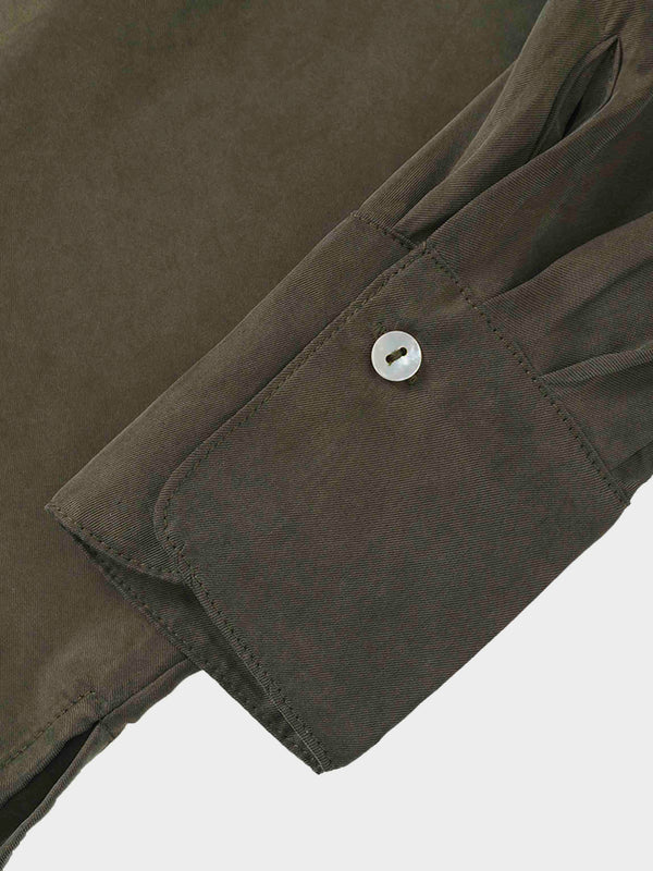 Dolman Sleeve Cupro Blouse-Olive
