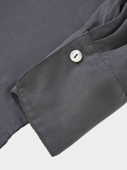 Dolman Sleeve Cupro Blouse-Grey