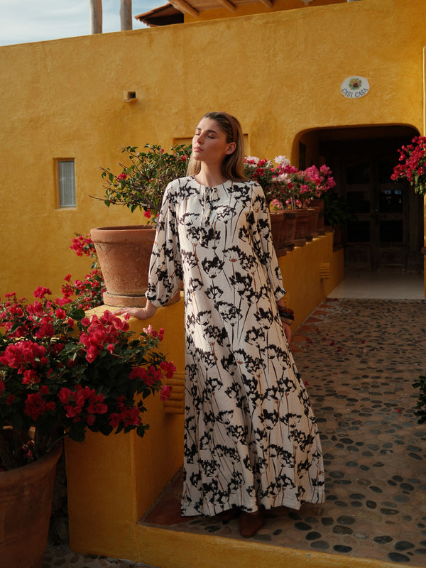 Neck Tie Boho Dress-Wish Flower