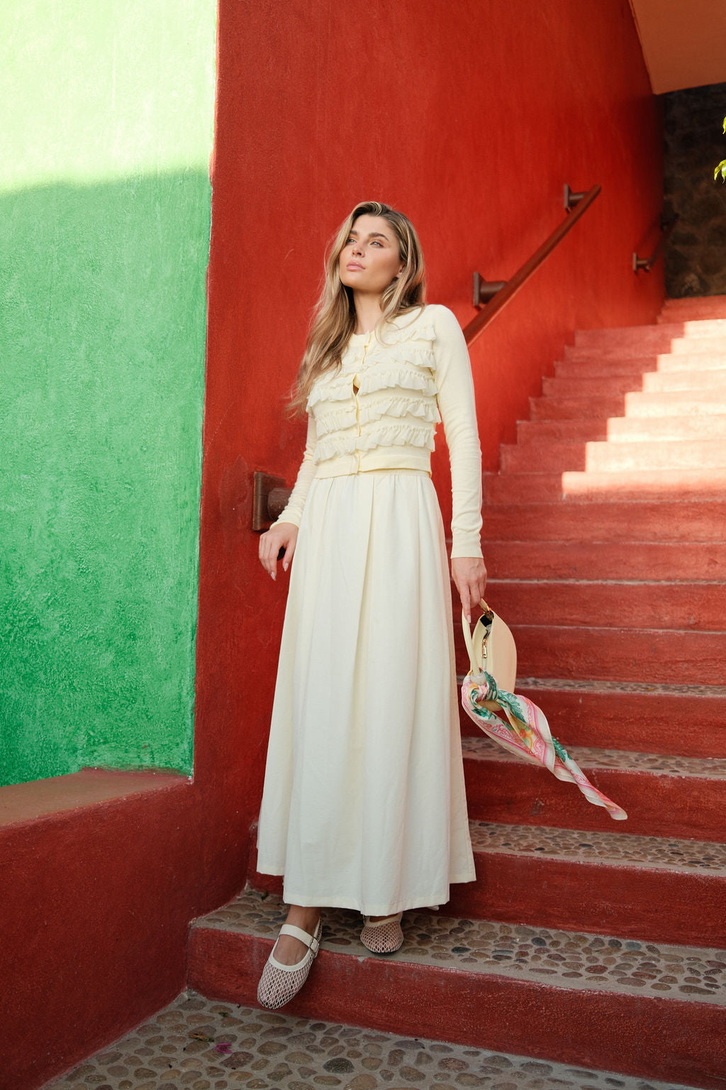 Waisted Full Taffeta Skirt-Butter Yellow