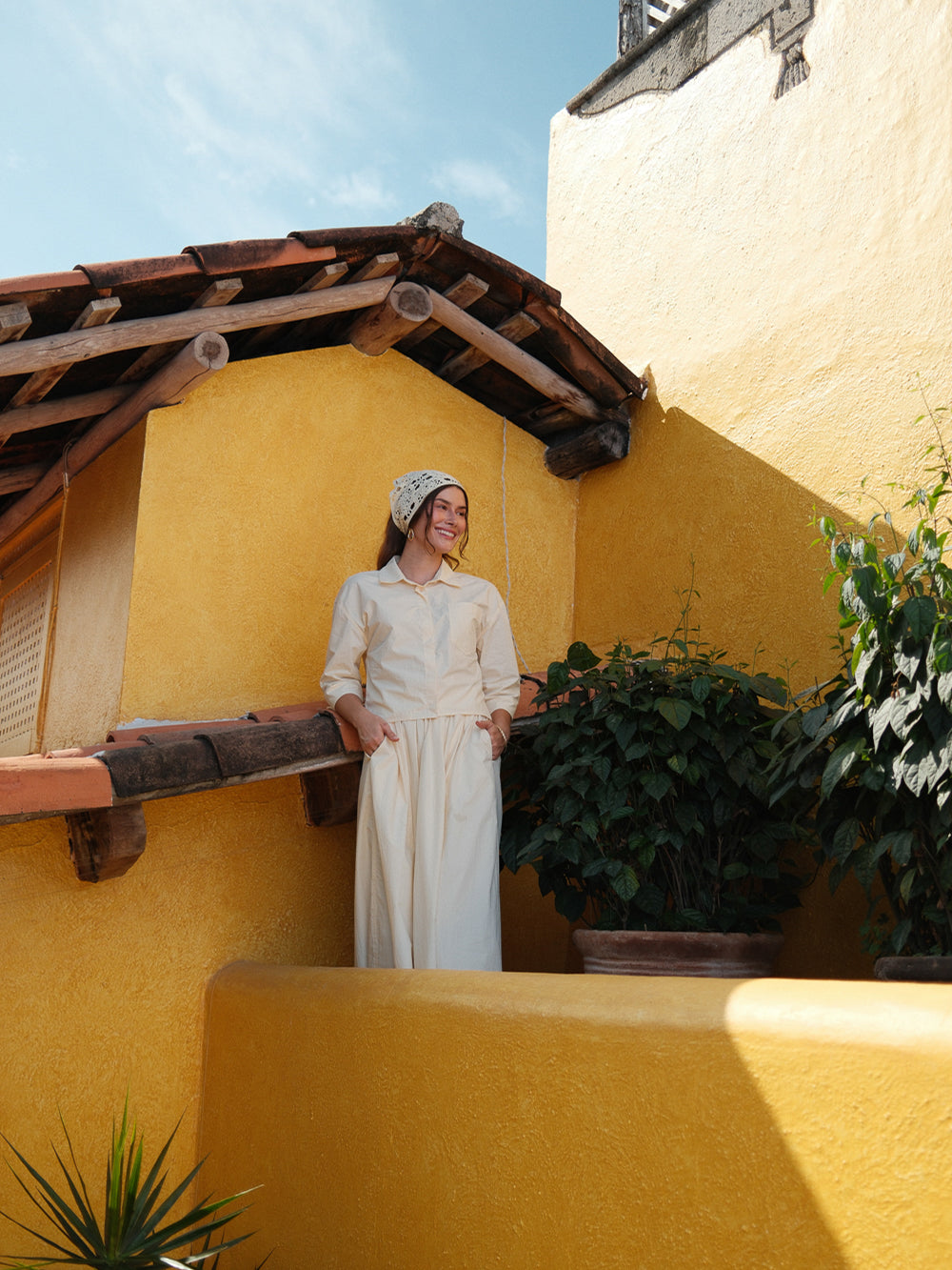 Cotton Crop Blouse-Yellow