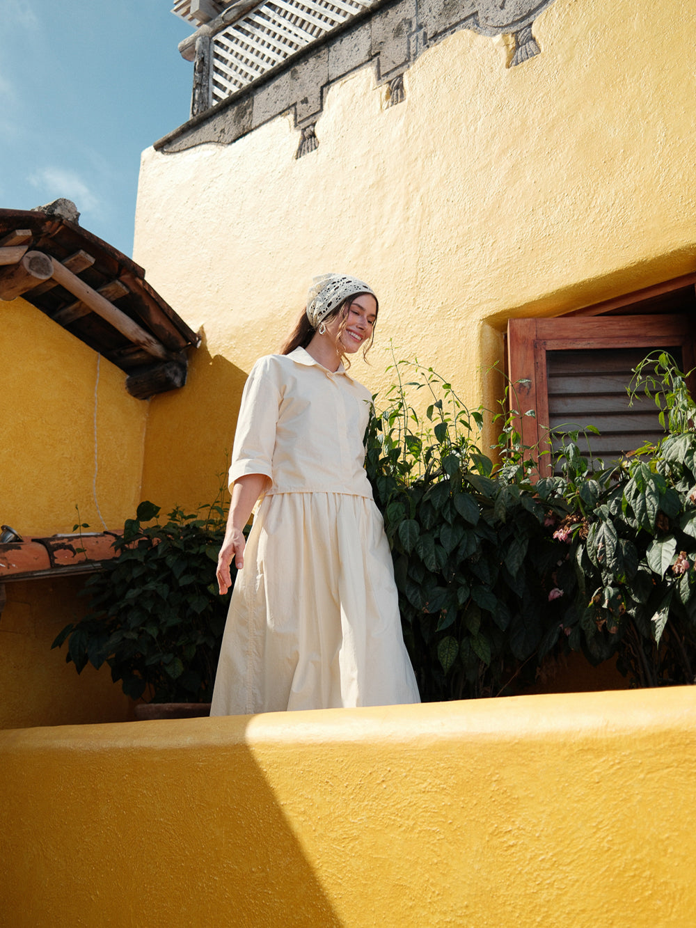 Cotton Crop Blouse-Yellow