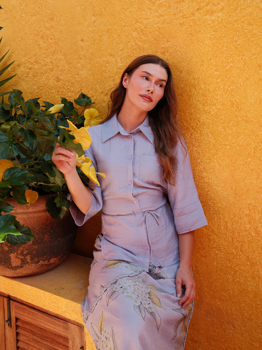 Tie Back Blouse-Lavender