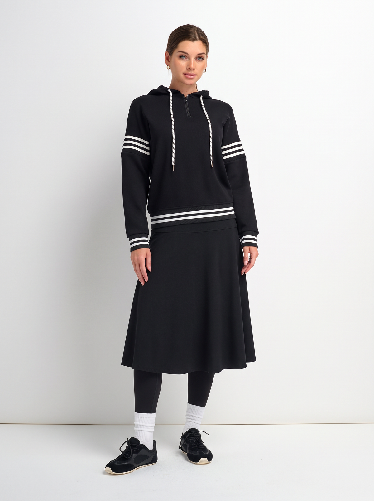 Drop Waist Ponte Skirt - Black 24"