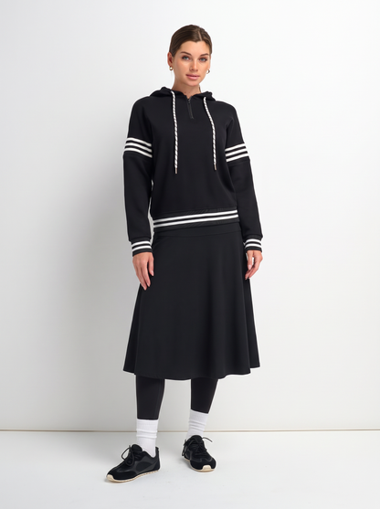 Drop Waist Ponte Skirt - Black 24"